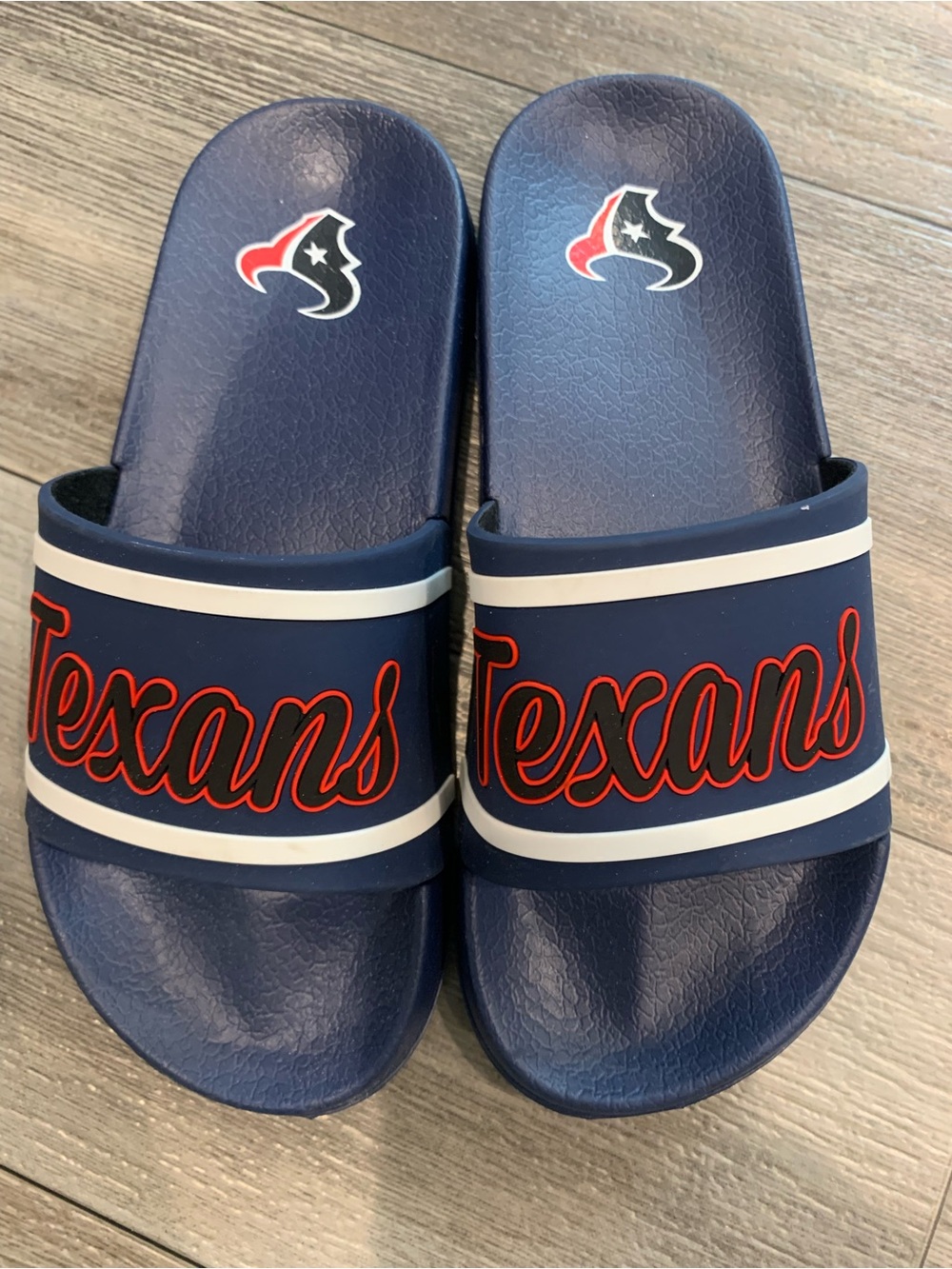 Women’s 5-6 Texans Navy Slide Sandals